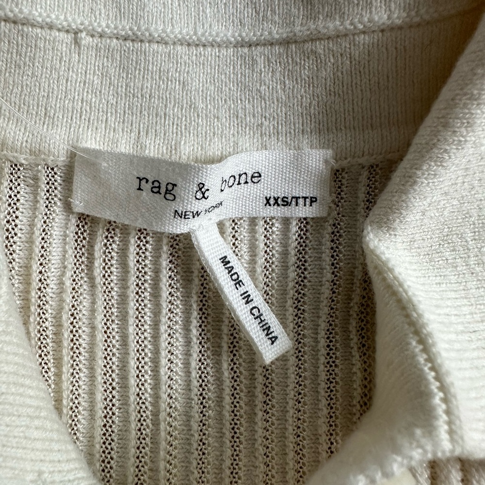 NWOT rag & bone Cream Ribbed Button-Up Cardigan - Picture 4 of 5